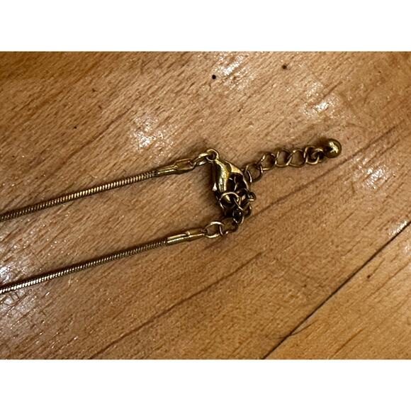 Vintage Gold CZ Heart Necklace Valentine Love Jewelry Adjustable - Picture 3 of 5